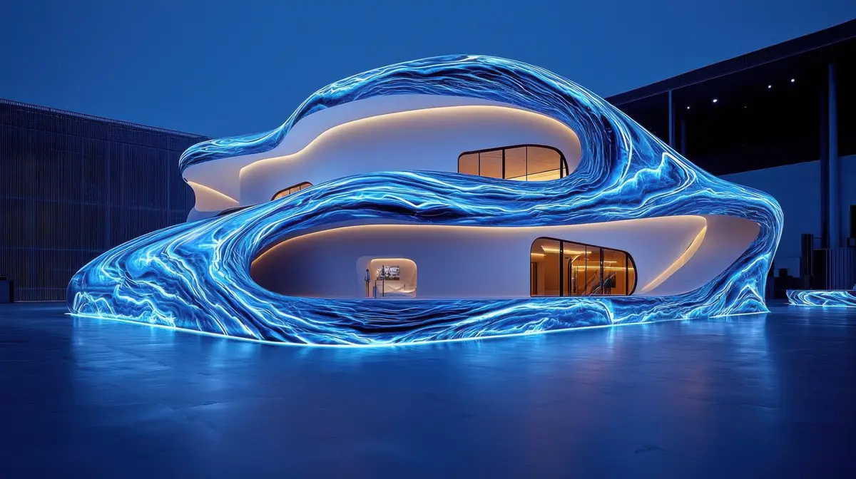 An experimental architectural design for a museum that defies conventional forms to create an immersive and interactive experience